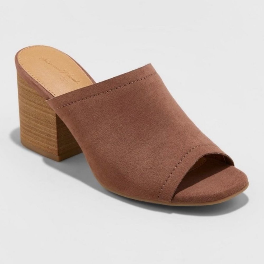 Universal Thread Stacked Heel Microsuede Mule